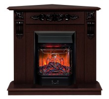 RealFlame Электрокамин Dominica Corner DN орех с очагом Majestic Lux Black RC