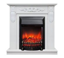 RealFlame Электрокамин Dominica DN белый матовый с очагом Fobos Lux Black