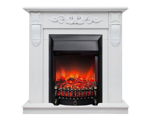 RealFlame Электрокамин Dominica DN белый матовый с очагом Fobos Lux Black