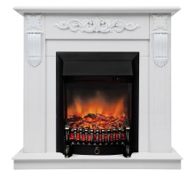 RealFlame Электрокамин Dominica DN белый матовый с очагом Fobos Lux Black RC