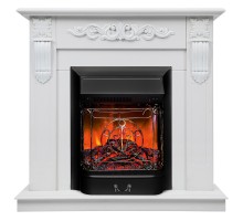 RealFlame Электрокамин Dominica DN белый матовый с очагом Majestic Lux Black