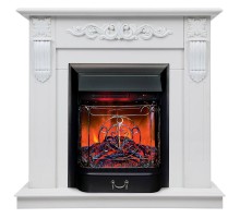 RealFlame Электрокамин Dominica DN белый матовый с очагом Majestic Lux Black RC