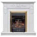 RealFlame Электрокамин Dominica DN белый матовый с очагом Majestic Lux Brass