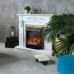 RealFlame Электрокамин Dominica DN белый матовый с очагом Majestic Lux Brass