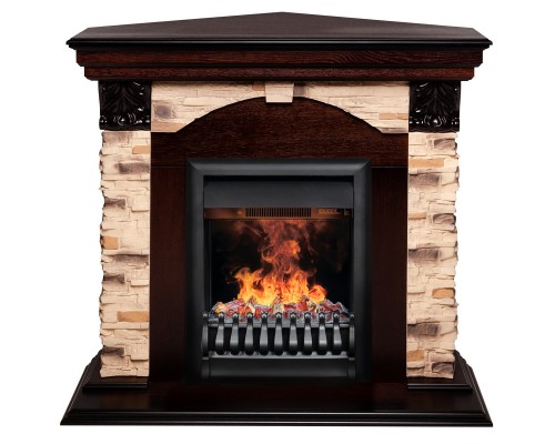 RealFlame Электрокамин Dublin Corner Rock AO античный дуб с очагом 3D Oregan