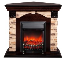 RealFlame Электрокамин Dublin Corner Rock AO античный дуб с очагом Fobos Lux Black