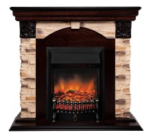 RealFlame Электрокамин Dublin Corner Rock AO античный дуб с очагом Fobos Lux Black RC
