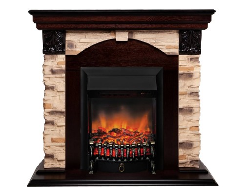 RealFlame Электрокамин Dublin Corner Rock AO античный дуб с очагом Fobos Lux Black RC