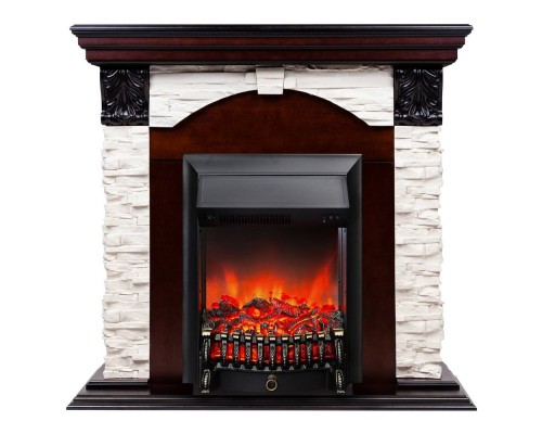 RealFlame Электрокамин Dublin Lux AO античный дуб с очагом Fobos Lux Black