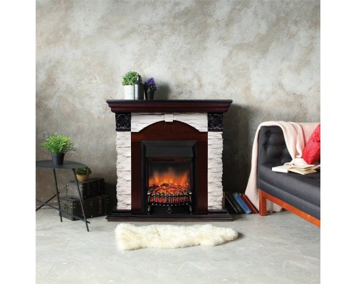 RealFlame Электрокамин Dublin Lux AO античный дуб с очагом Fobos Lux Black