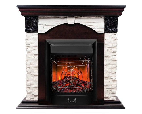 RealFlame Электрокамин Dublin Lux AO античный дуб с очагом Majestic Lux Black
