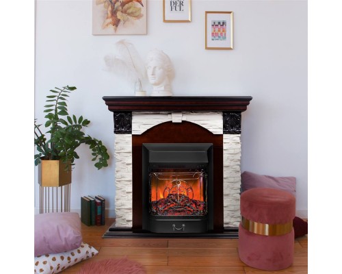 RealFlame Электрокамин Dublin Lux AO античный дуб с очагом Majestic Lux Black