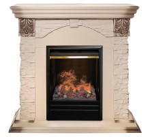 RealFlame Электрокамин Dublin Lux WT белый дуб с серой патиной с очагом 3D Olympic