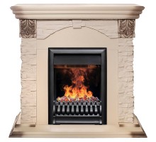 RealFlame Электрокамин Dublin Lux WT белый дуб с серой патиной с очагом 3D Oregan
