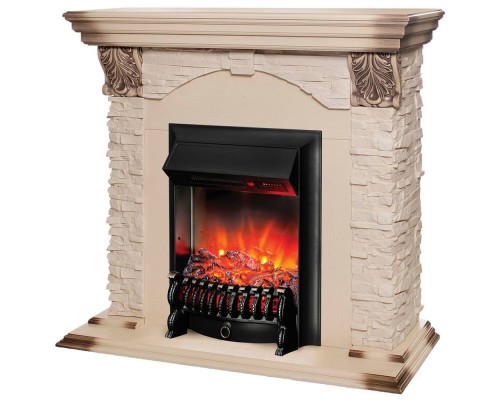 RealFlame Электрокамин Dublin Lux WT с очагом Fobos Lux Black RC