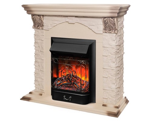 RealFlame Электрокамин Dublin Lux WT с очагом Majestic Lux Black