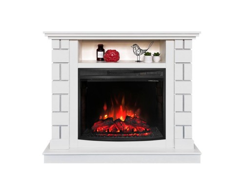 RealFlame Электрокамин Edward WT молочный с очагом Evrika 25,5 LED