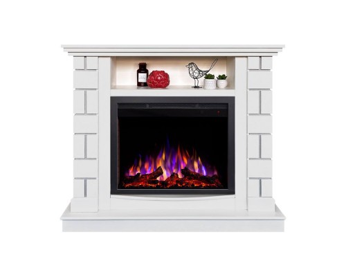 RealFlame Электрокамин Edward WT молочный с очагом Saphir 25,5