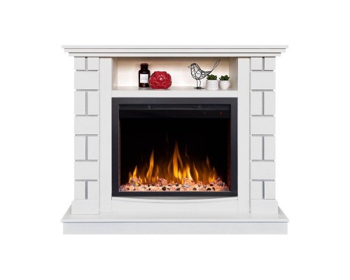 RealFlame Электрокамин Edward WT молочный с очагом Saphir 25,5