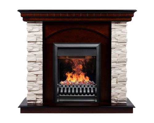 RealFlame Электрокамин Elford AO античный дуб с очагом 3D Oregan