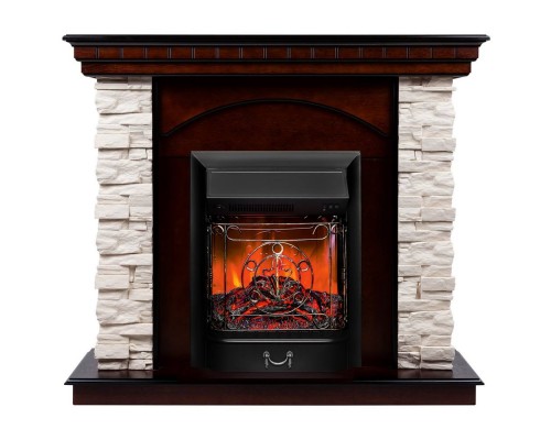 RealFlame Электрокамин Elford AO античный дуб с очагом Majestic Lux Black