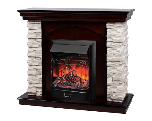 RealFlame Электрокамин Elford AO античный дуб с очагом Majestic Lux Black RC