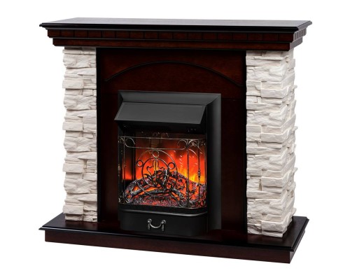RealFlame Электрокамин Elford AO античный дуб с очагом Majestic Lux Black