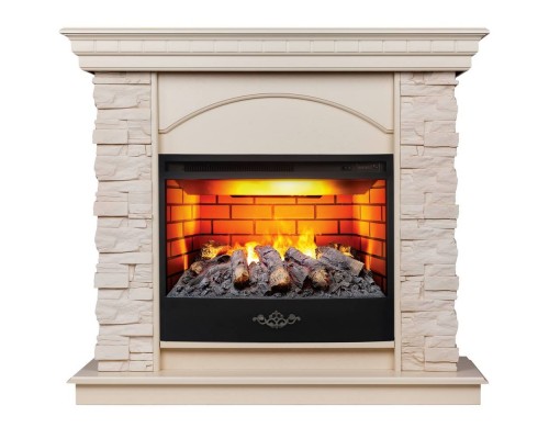 RealFlame Электрокамин Elford WT белый дуб с очагом 3D Firestar 25,5