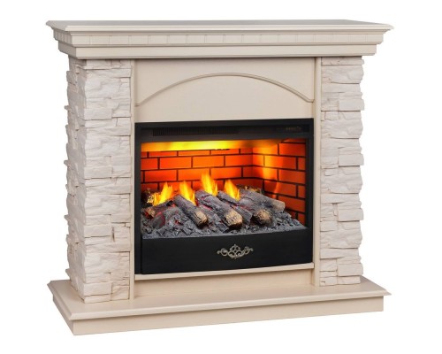 RealFlame Электрокамин Elford WT белый дуб с очагом 3D Firestar 25,5
