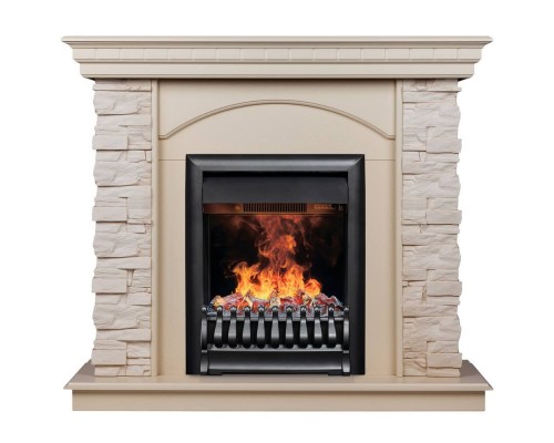 RealFlame Электрокамин Elford WT белый дуб с очагом 3D Oregan