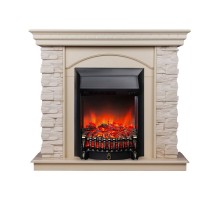 RealFlame Электрокамин Elford WT белый дуб с очагом Fobos Lux Black
