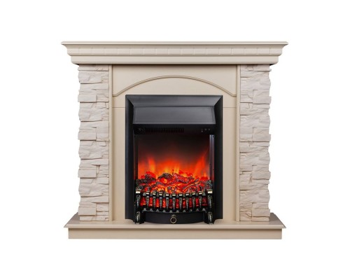 RealFlame Электрокамин Elford WT белый дуб с очагом Fobos Lux Black