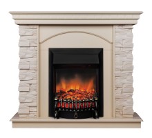 RealFlame Электрокамин Elford WT белый дуб с очагом Fobos Lux Black RC