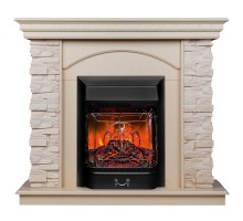 RealFlame Электрокамин Elford WT белый дуб с очагом Majestic Lux Black