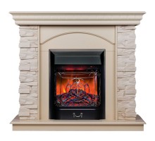 RealFlame Электрокамин Elford WT белый дуб с очагом Majestic Lux Black RC