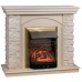 RealFlame Электрокамин Elford WT белый дуб с очагом Majestic Lux Brass