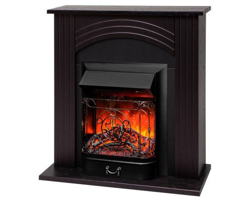 RealFlame Электрокамин Hanna DN орех с очагом Majestic Lux Black RC