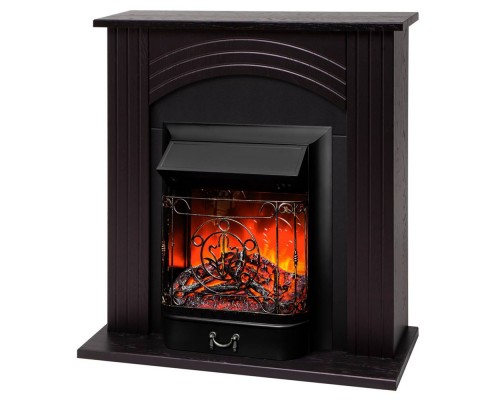 RealFlame Электрокамин Hanna DN орех с очагом Majestic Lux Black