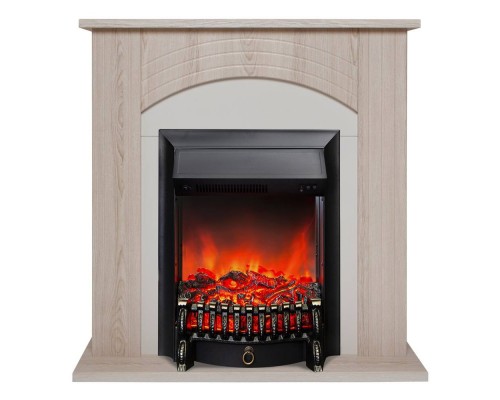 RealFlame Электрокамин Hanna STD LO светлый дуб с очагом Fobos Lux Black