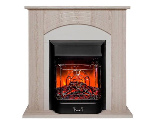 RealFlame Электрокамин Hanna STD LO светлый дуб с очагом Majestic Lux Black