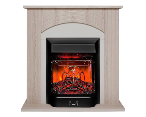 RealFlame Электрокамин Hanna STD LO светлый дуб с очагом Majestic Lux Black RC