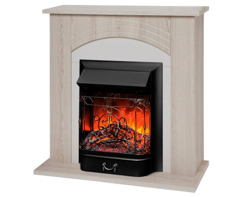 RealFlame Электрокамин Hanna STD LO светлый дуб с очагом Majestic Lux Black