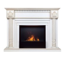 RealFlame Электрокамин Imperia 26/33 WT белый дуб с золотой патиной с очагом 3D Cassette 630 Black Panel