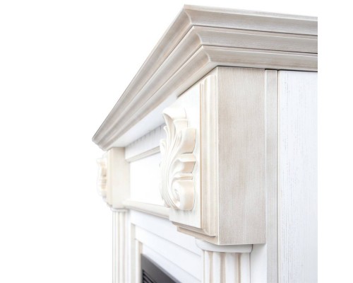 RealFlame Электрокамин Imperia 26/33 WT белый дуб с золотой патиной с очагом 3D Cassette 630 Black Panel