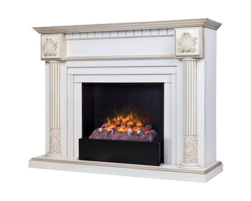 RealFlame Электрокамин Imperia 26/33 WT белый дуб с золотой патиной с очагом 3D Cassette 630