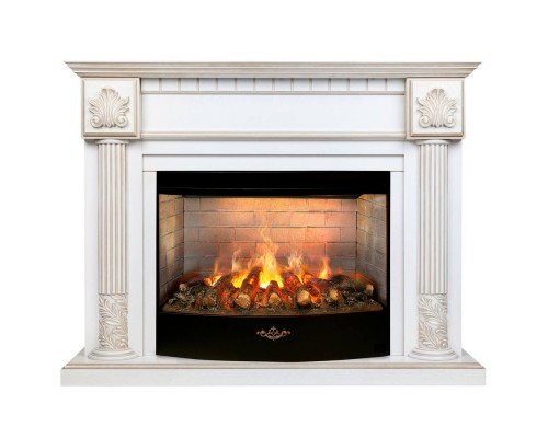 RealFlame Электрокамин Imperia 26/33 WT белый дуб с золотой патиной с очагом 3D Firestar 33