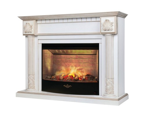 RealFlame Электрокамин Imperia 26/33 WT белый дуб с золотой патиной с очагом 3D Firestar 33