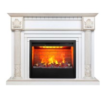 RealFlame Электрокамин Imperia 26/33 WT белый дуб с золотой патиной с очагом 3D Helios 26