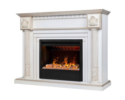 RealFlame Электрокамин Imperia 26/33 WT белый дуб с золотой патиной с очагом 3D Helios 26 SBG RealFlame Электрокамин Imperia 26/33 WT белый дуб с золотой патиной с очагом 3D Helios 26 SBG