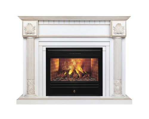 RealFlame Электрокамин Imperia 26/33 WT белый дуб с золотой патиной с очагом 3D Novara